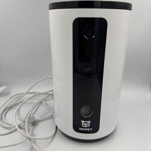 White & Black Smart Pet Feeder with Camera